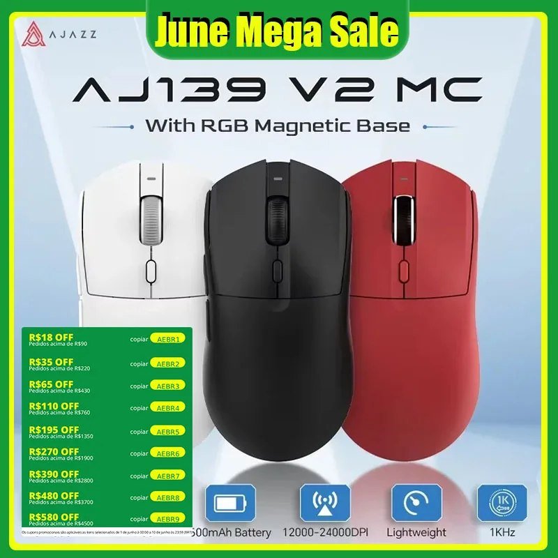 Mouse Sem Fio Ajazz AJ139 V2 Series 🛒