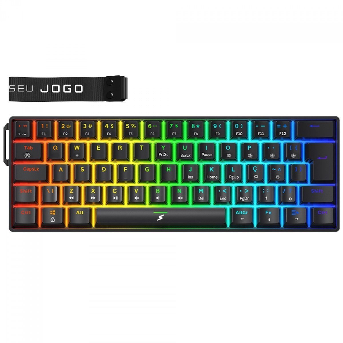 Teclado Mecânico Gamer SuperFrame Player Pro, RGB, 60%, Switch Red, USB, ABNT2, Com Alça 🛒