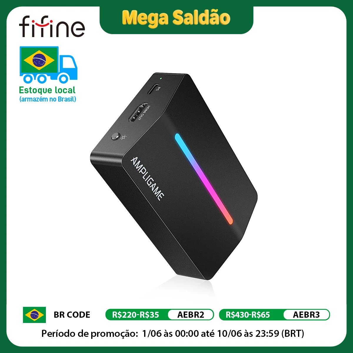 Placa Captura Fifine V3 4K HDMI 🇧🇷 🛒