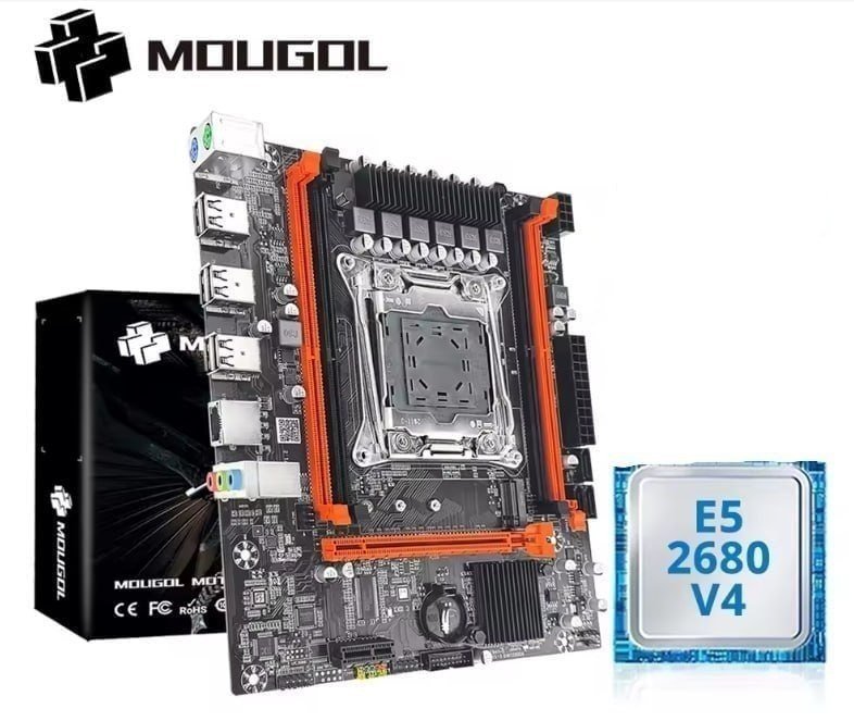 Kit X99 Placa-mãe MOUGOL X99 + Xeon E5 2680 V4 🛒