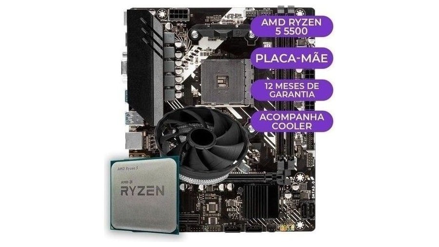 Kit Upgrade Gamer AMD Ryzen 5 5500 + B450M 🛒