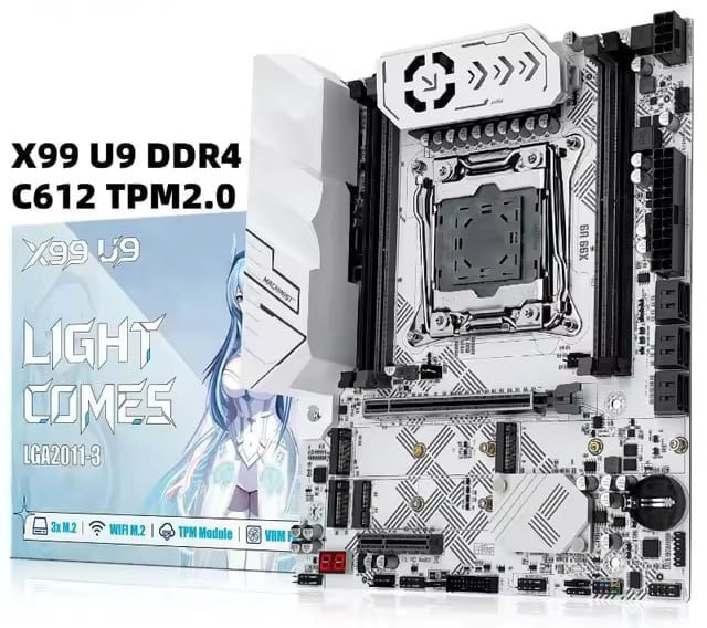 Placa-mãe Machinist X99 U9 White (C612, Quad Channel, TPM 2.0) 3x NVME 🛒