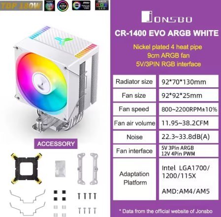 JONSBO CPU Cooler ARGB WH 🛒