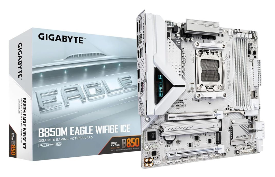 GIGABYTE Placa-mãe B850M Eagle WIFI6E ICE AMD AM5 🛒