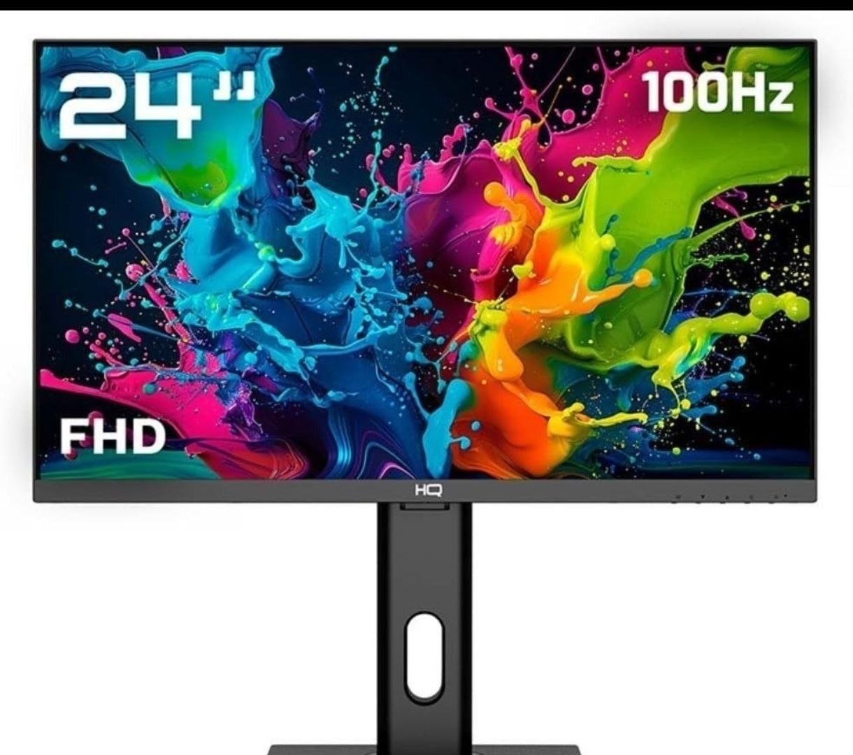 Monitor HQ Pro 24” LED, 100Hz Full HD, Ergonômico, Ajuste de Altura e Rotação, Frameless, HDMI + DP 🛒