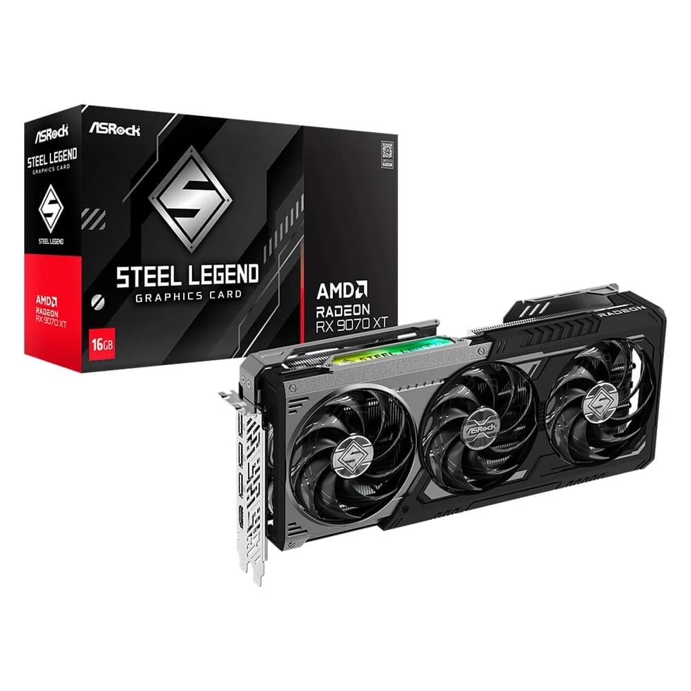 Placa de Vídeo ASRock RX 9070 XT SLD 16G AMD Radeon, ARGB, 16GB, GDDR6, FidelityFX, RDNA 4 90-GA5VZZ-00UANF 🛒