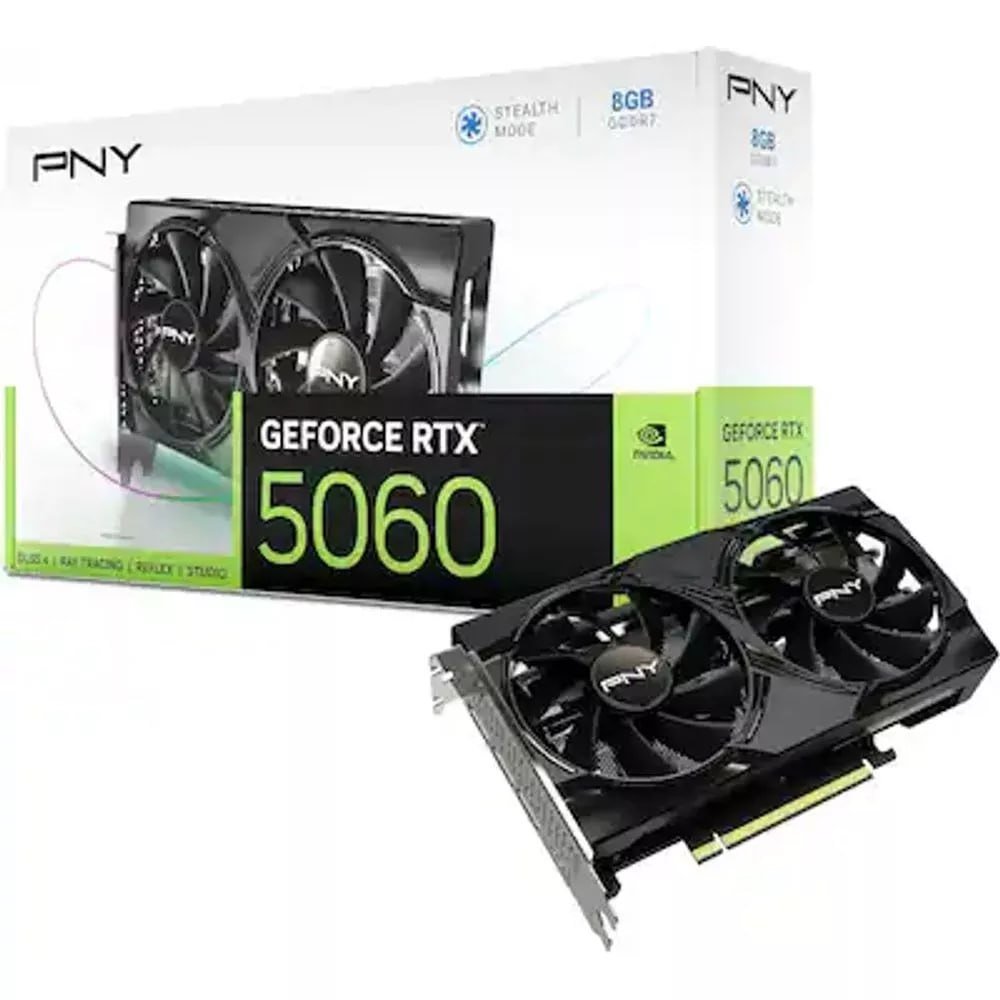 Placa de Vídeo NVIDIA GeForce PNY RTX5060 8GB DUAL FAN OC Blackwell 🛒