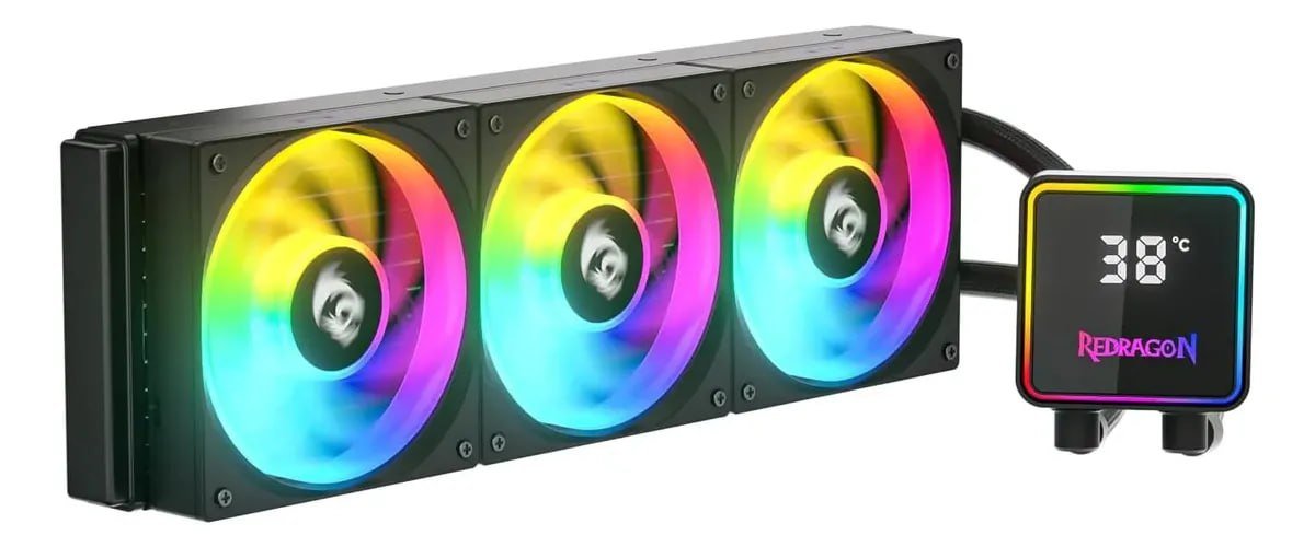 Water Cooler Redragon 360mm Preto com ARGB e Display 🛒