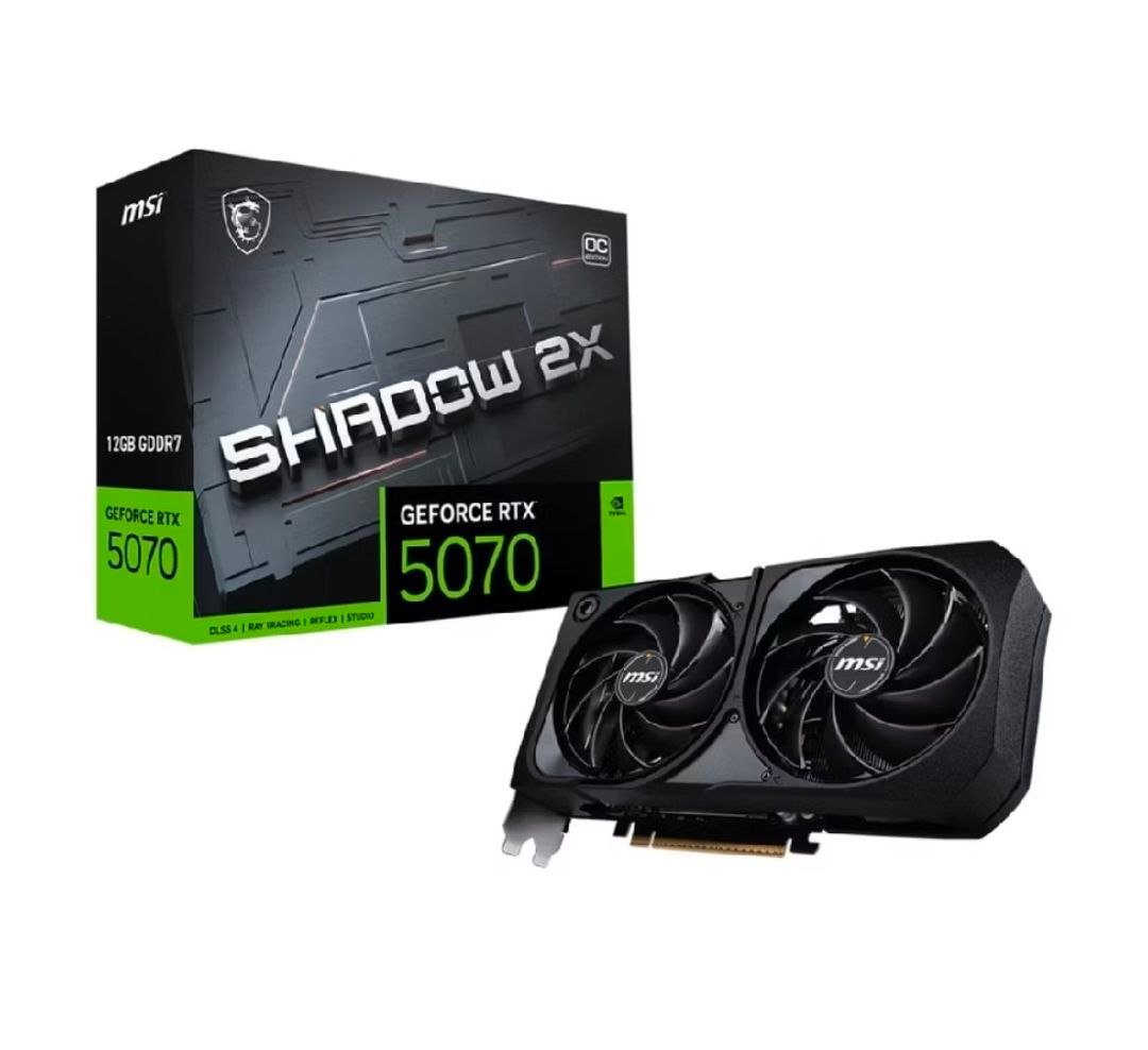Placa de Vídeo MSI GeForce RTX 5070 Shadow 2X OC, 12GB, GDDR7 🛒