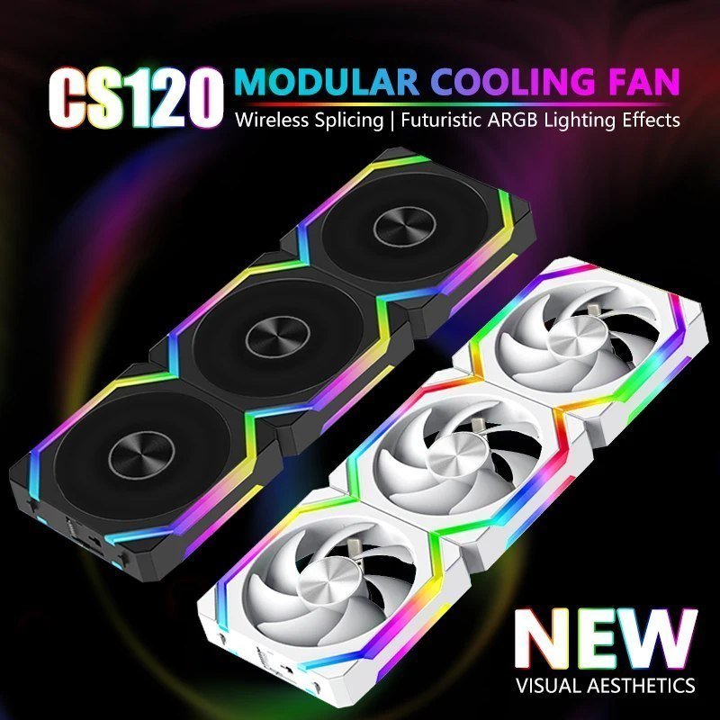 Kit 3 Fans UniFan Magnética Jumpeak CS120 aRGB 5v Reverse ou Normal 360mm CS 120 🛒