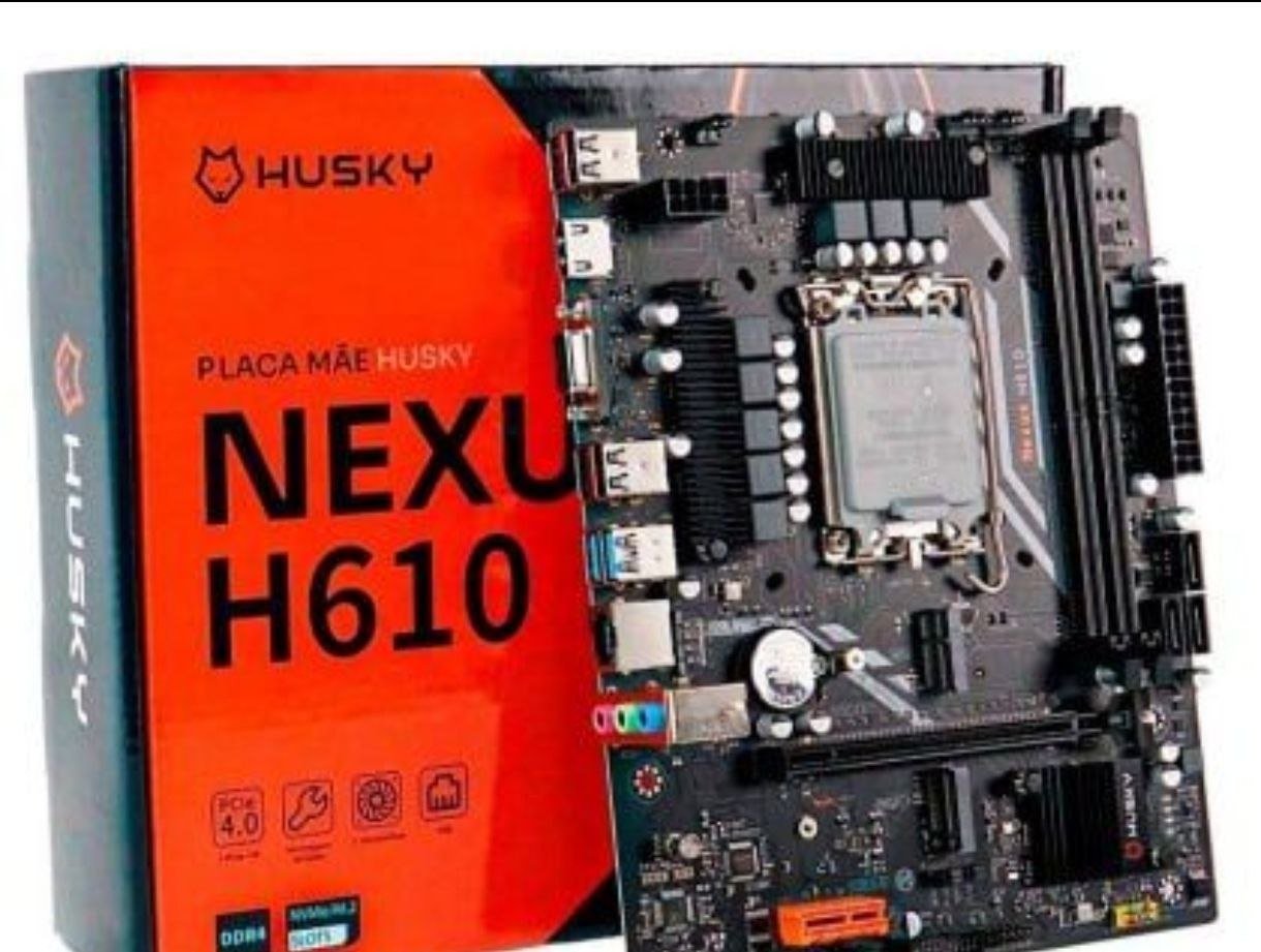 Placa-Mãe Husky Nexus H610, LGA 1700, 12ª/13ª Gen, M.2 NVMe/SATA, DDR4 3200MHz, Micro-ATX, HDMI/VGA - HPM610 🛒