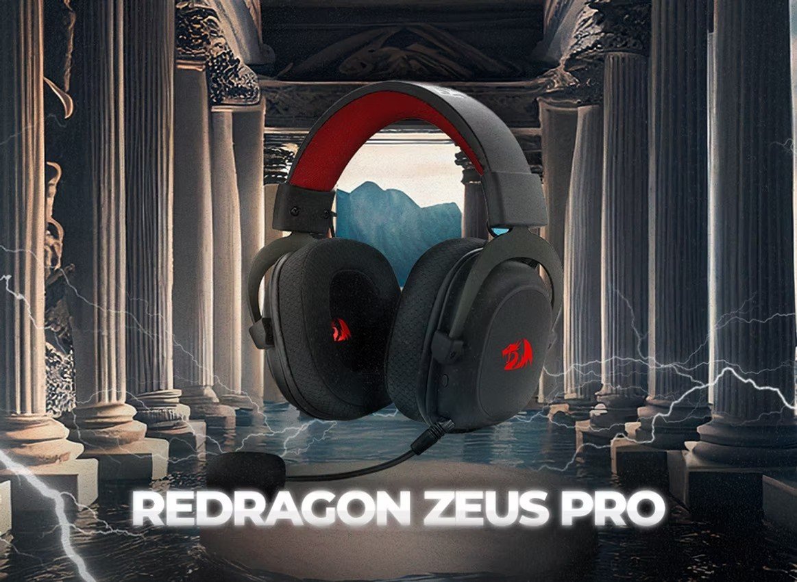 Headset Gamer Redragon Zeus Pro Preto Sem Fio 7.1 H510-PRO 🎧