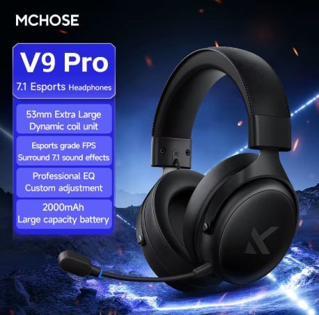 Headset MCHOSE V9 Pro Gaming Headset (VERSÃO PRETA) 🎧
