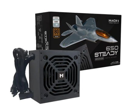 Fonte MACH1 Steady, 650W, 80 Plus Bronze, PFC Ativo, Preto 🛒