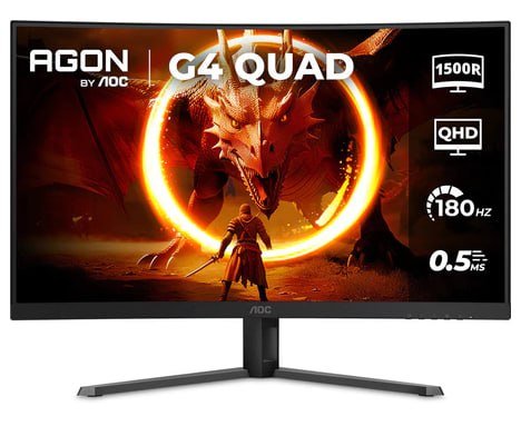 Monitor Gamer Curvo AOC AGON QUAD 32" 180Hz 0,5ms HDR10 CQ32G4E 🛒