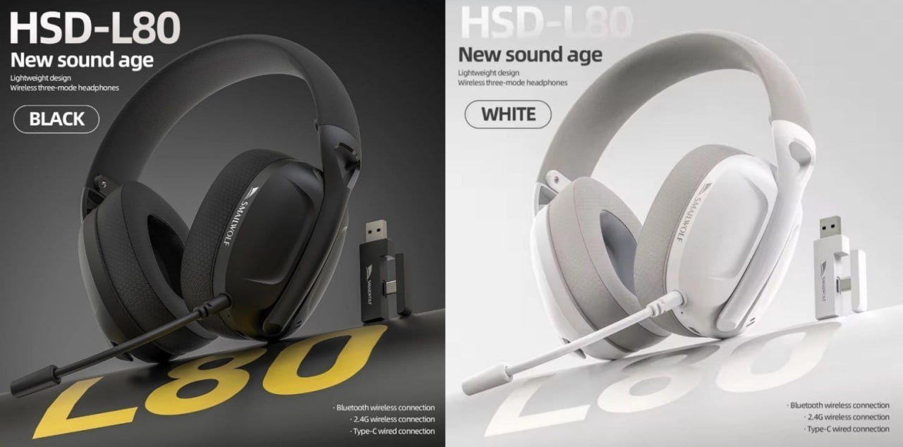 Headset Sem Fio Smailwolf L80 Tri-Mode 🎧
