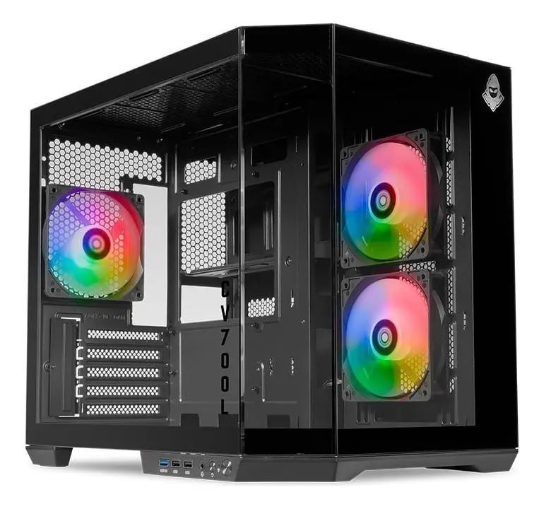 Gabinete Gamer Mancer Cv700l Mid Tower Lateral/vidro, 3 Fans 🛒