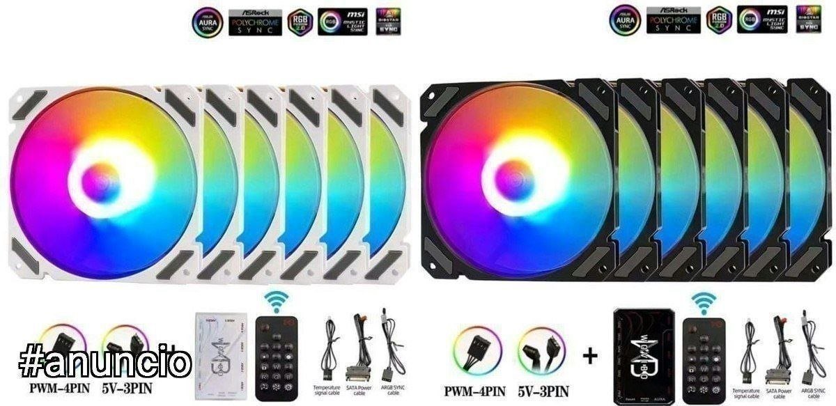 Kit 6 Fans Wovibo + Controladora ARGB 🛒