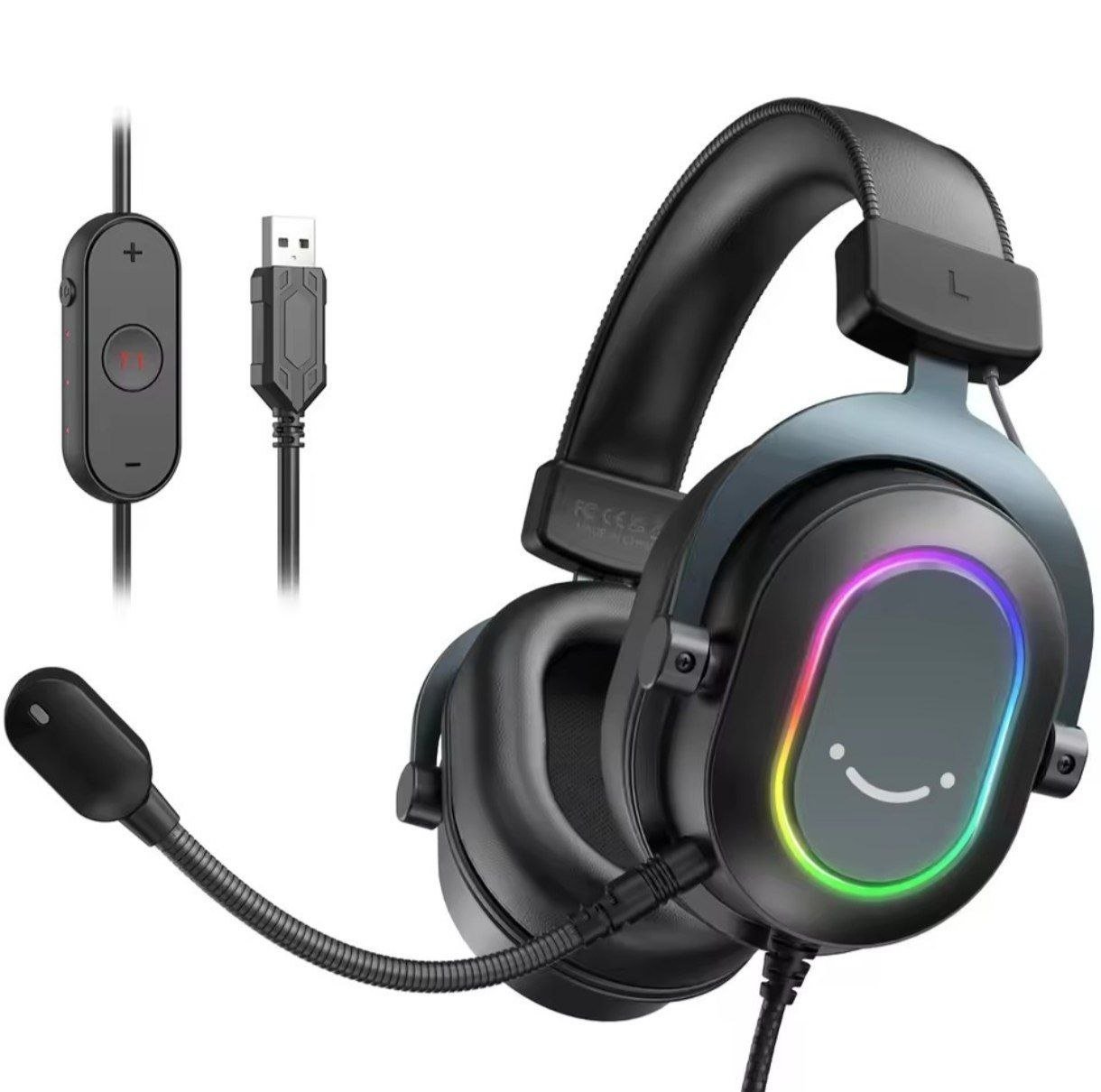 Headset Gamer Fifine H6, 7.1 Surround, Drivers de 50mm, RGB, USB, Preto 🛒