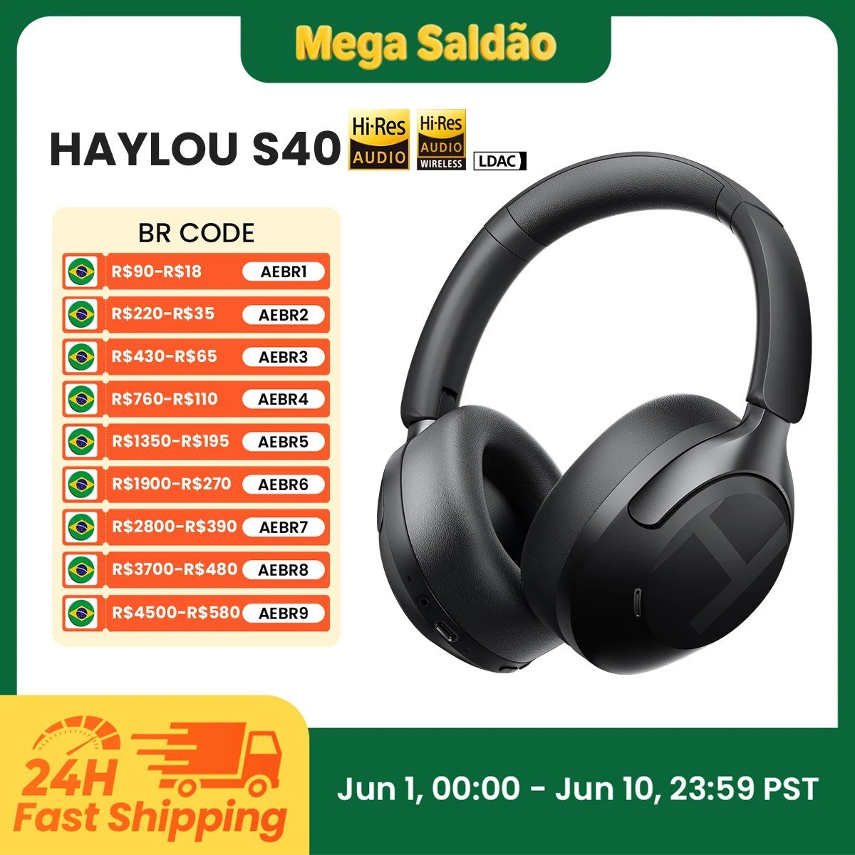 Headphone Haylou S40 ANC 50dB Hi-Res LDAC 🛒