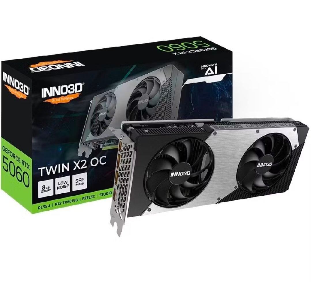 Placa de Vídeo NVIDIA GeForce INNO3D RTX5060 8GB TWIN X2 OC V2 GDDR7 🖥️🎮