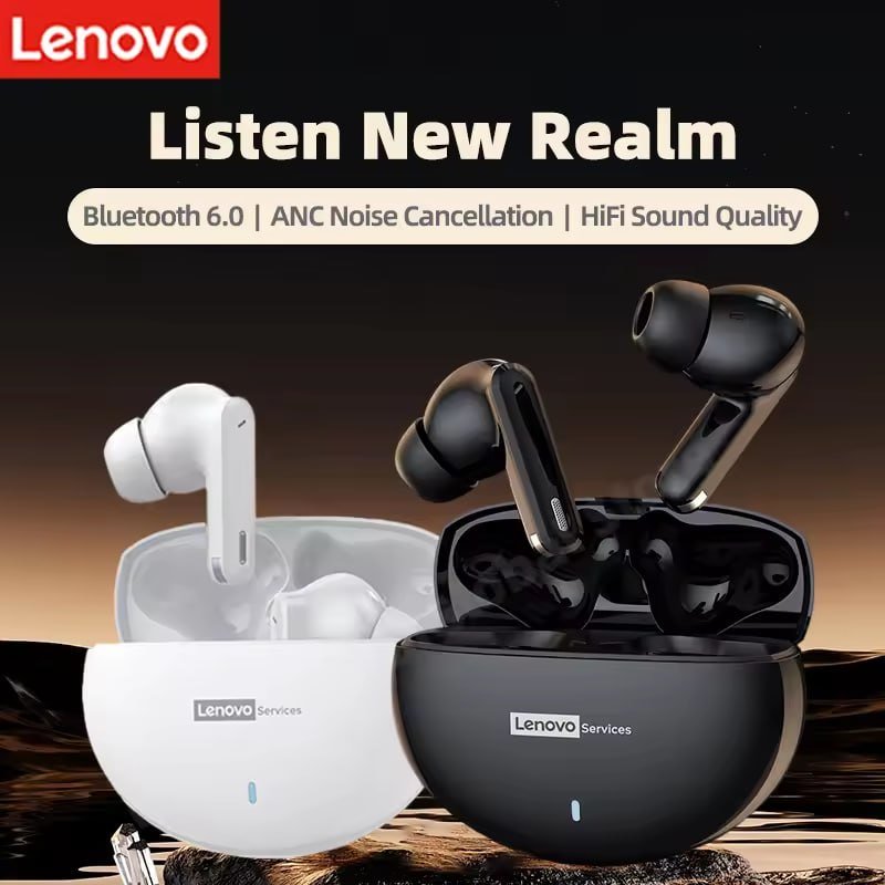 Fone Bluetooth Lenovo LE253 TWS Bluetooth 6.0 com ANC, Som HiFi, Modo Gamer e Microfone Integrado 🛒🎧