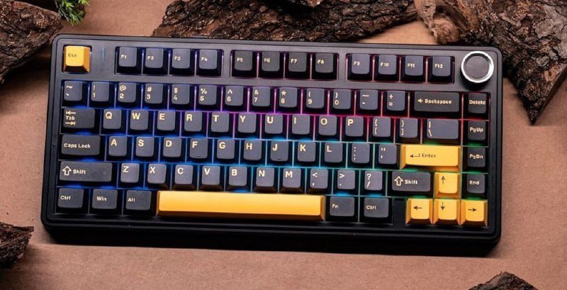 Teclado Sem Fio Mecânico AULA F75 RGB, Hot Swap, Keycaps PBT, Com Knob de Volume - Várias cores 🛒