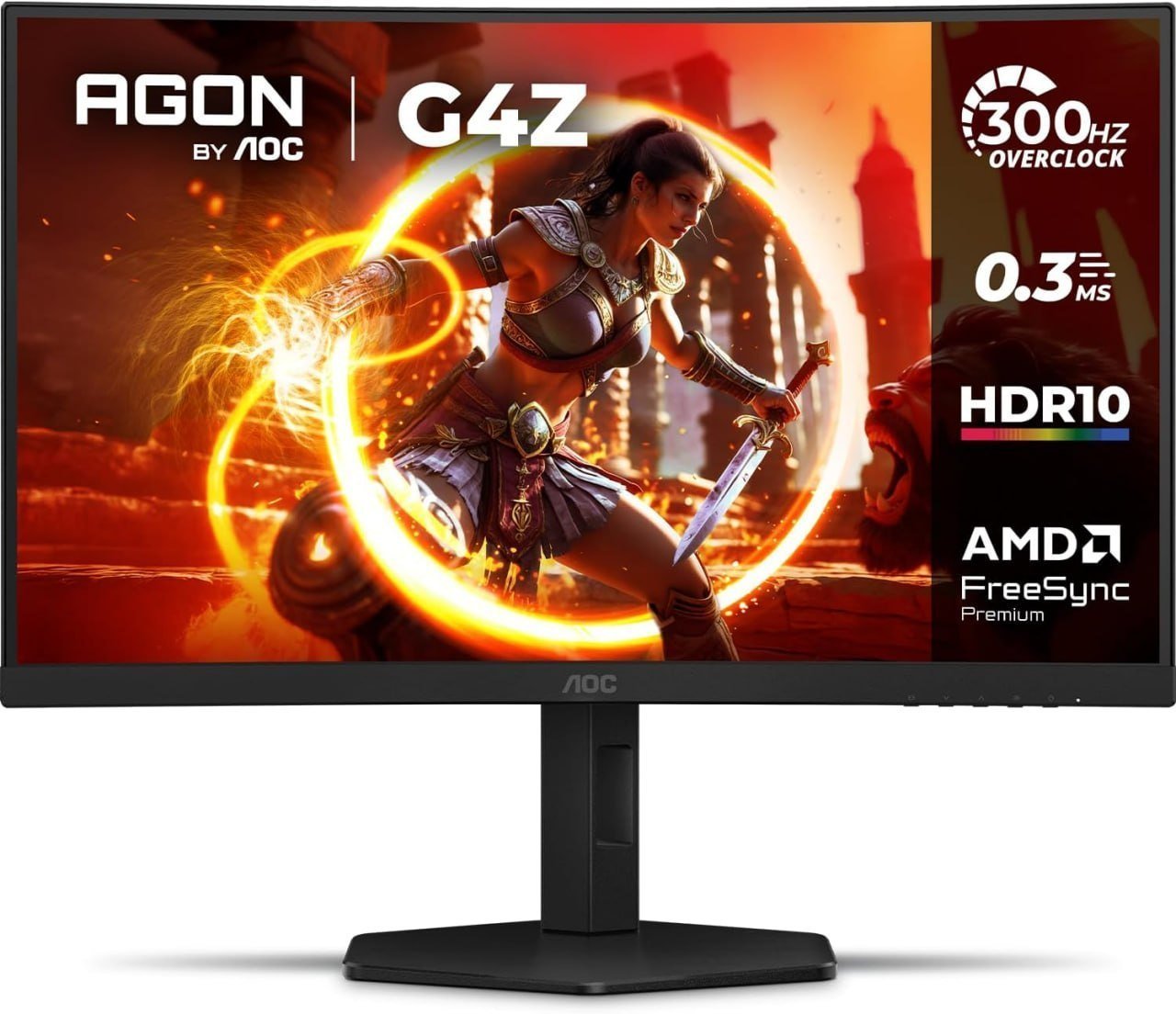 Monitor Gamer Curvo AOC AGON G4Z 27" 300Hz 0,3ms HDR10 Base Ajustável C27G4Z/P 🖥️