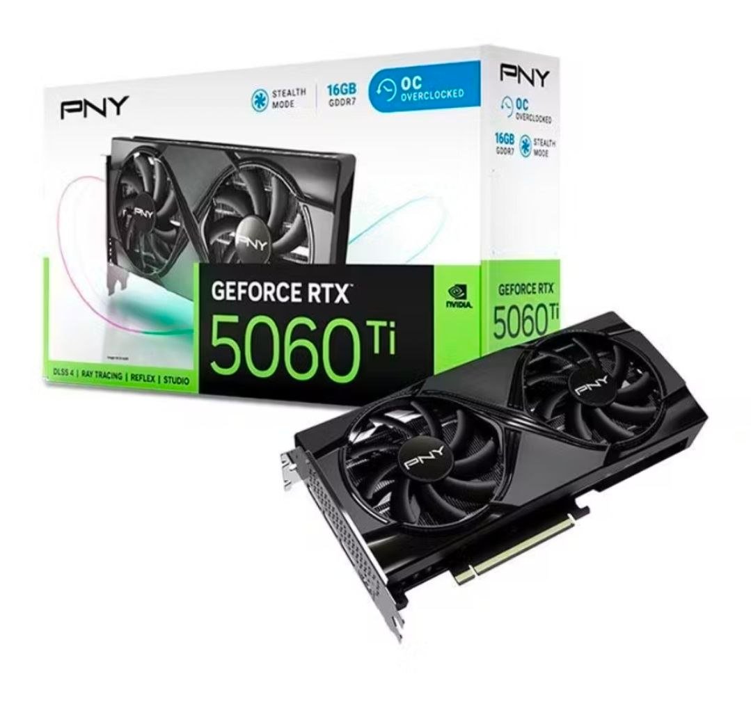Placa de Video PNY GeForce RTX 5060 Ti Dual OC, 16GB, GDDR7 🖥️🎮