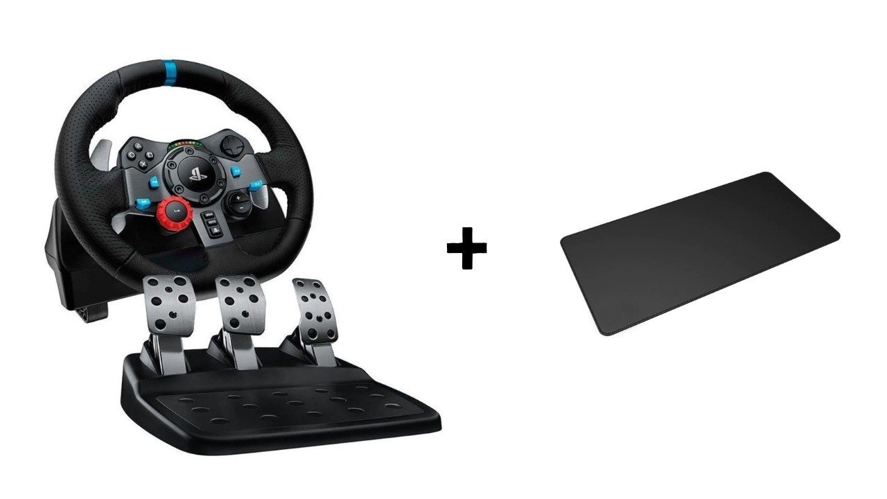 Volante de Corrida Driving Force c/ pedal Logitech G29 PS4 + Mousepad 🛒