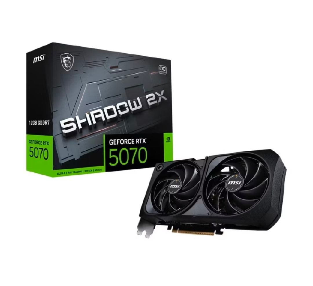 Placa de Vídeo MSI GeForce RTX 5070 Shadow 2X OC, 12GB, GDDR7 🖥️🎮
