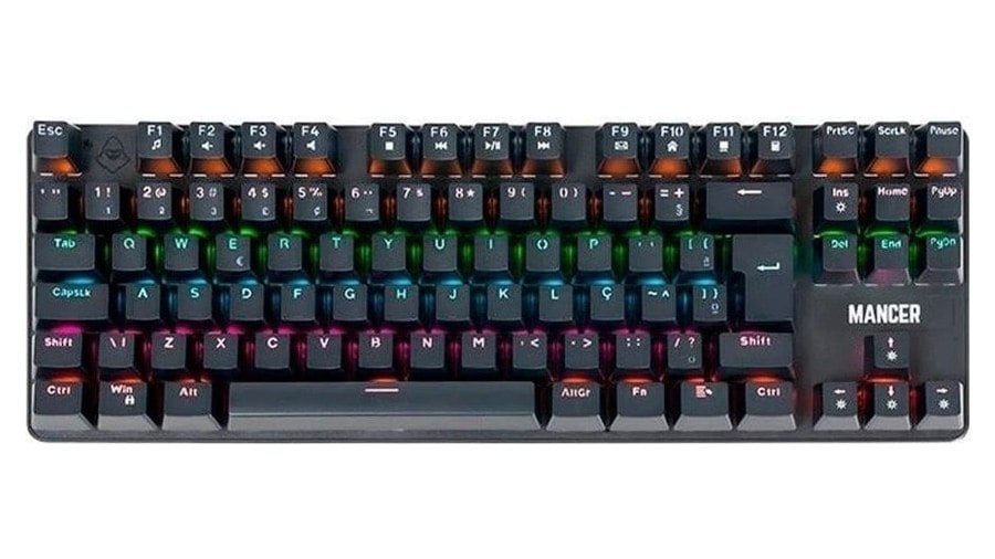 Teclado Mecânico Mancer Shade MK3, Rainbow, Switch Huano Vermelho, Preto 🖥️🌈