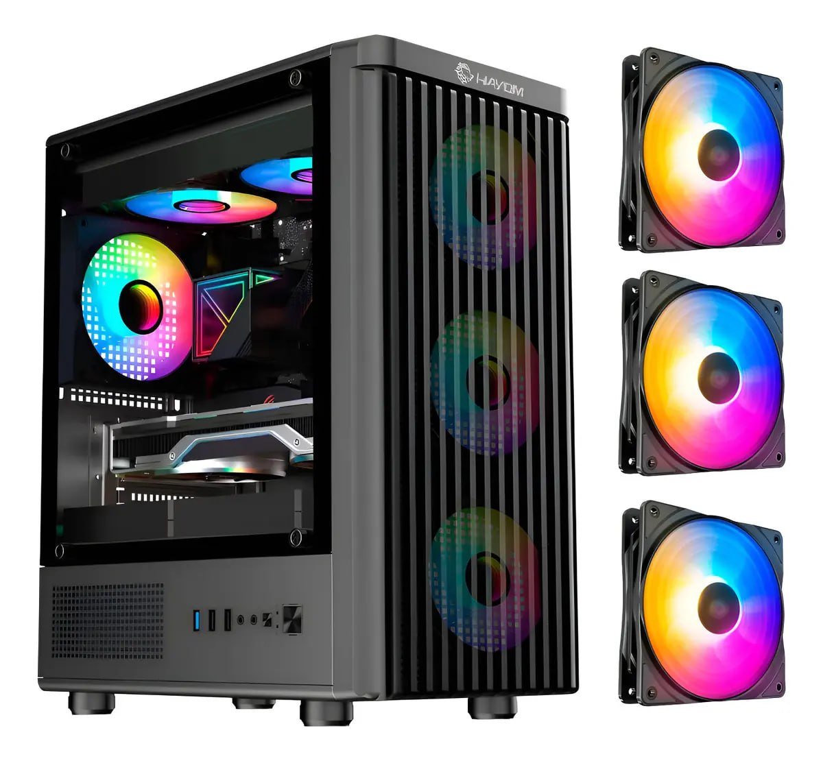 Gabinete Gamer Hayom GB1727 Preto Micro-ATX com 3 Fans 🖥️🎮