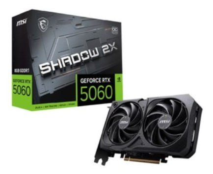 Placa de Vídeo NVIDIA GeForce MSI RTX 5060 8GB GDDR7 128BITS SHADOW 2X OC - 912-V537-037 🖥️🎮
