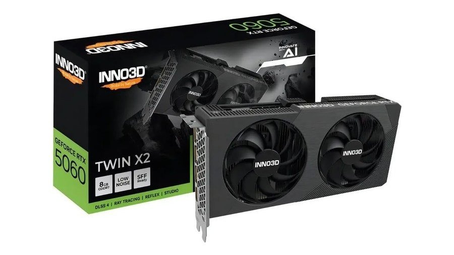 Placa de Vídeo Nvidia Inno3D RTX 5060 Twin X2 8GB GDDR7