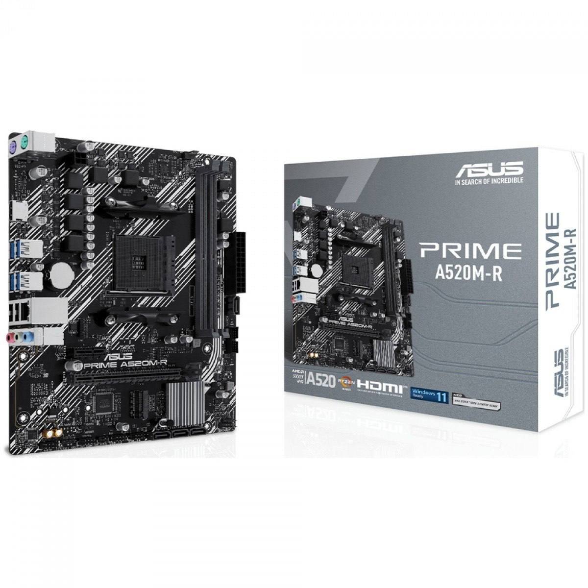 Placa Mãe Asus Prime A520m-r Am4 Ddr4 M.2 Chipset A520 Hdmi Preto 🖥️