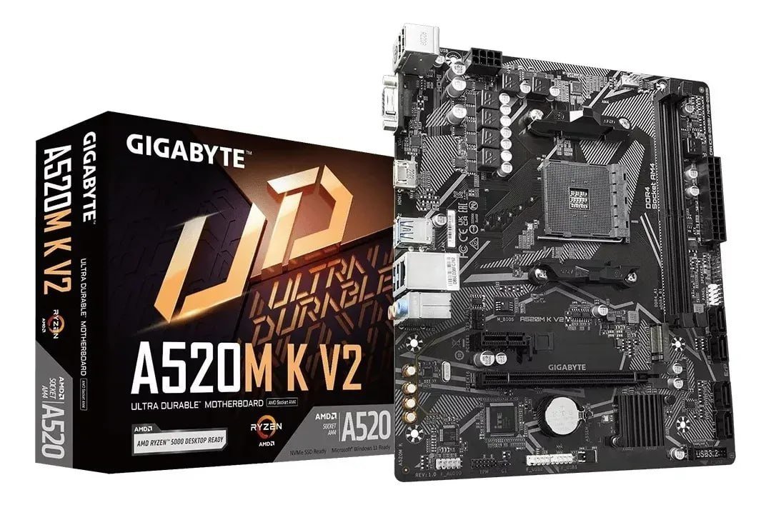 Placa Mãe A520M K V2 AMD AM4 MATX DDR4 Gigabyte