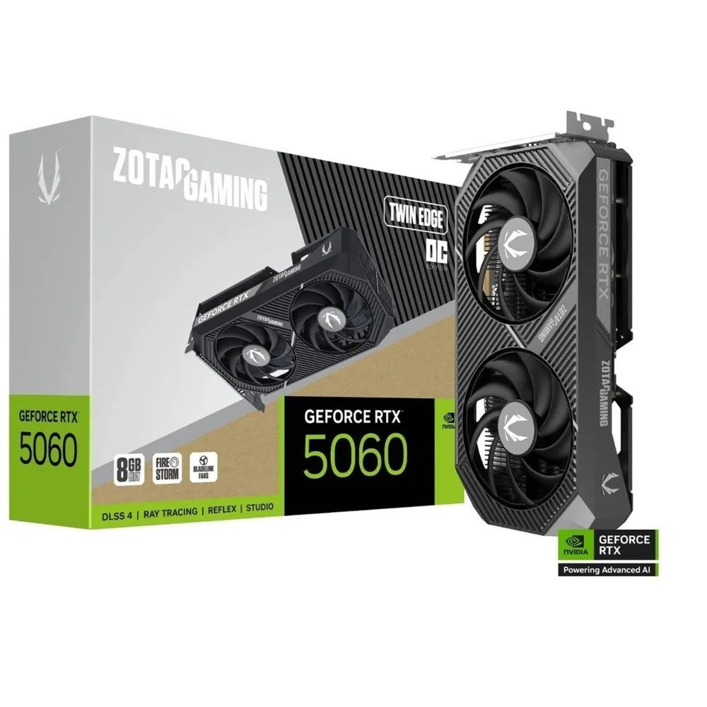 Placa de Vídeo Zotac Gaming Geforce RTX 5060 8GB 128BITS GDDR7 Twin Edge OC Zt 🛒