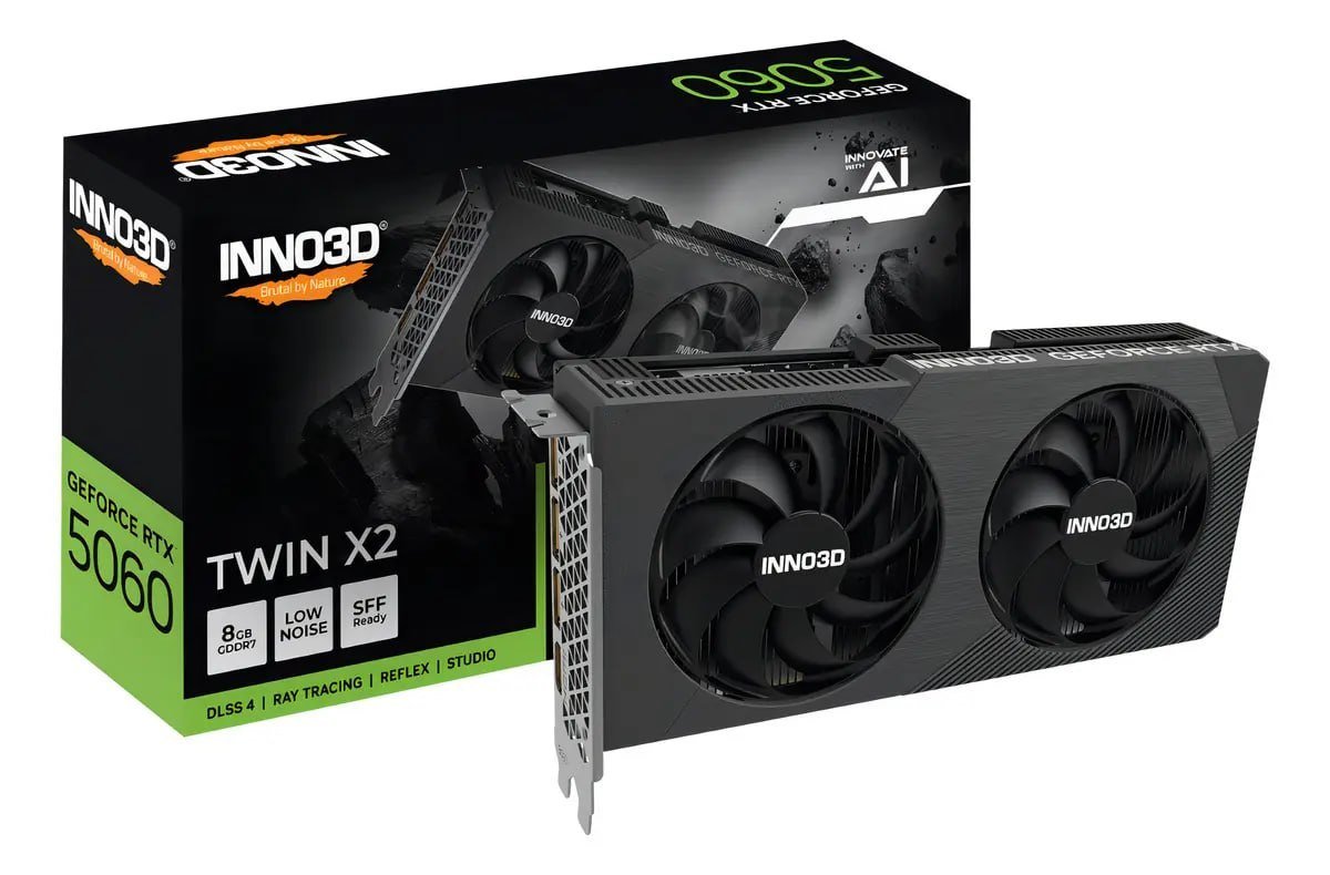 Placa de Vídeo Nvidia Inno3D RTX 5060 Twin X2 8GB GDDR7 🖥️🎮