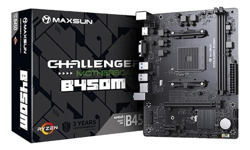 Placa Mãe Maxsun B450M MS-Challenger AM4 DDR4 M-ATX AMD 🖥️