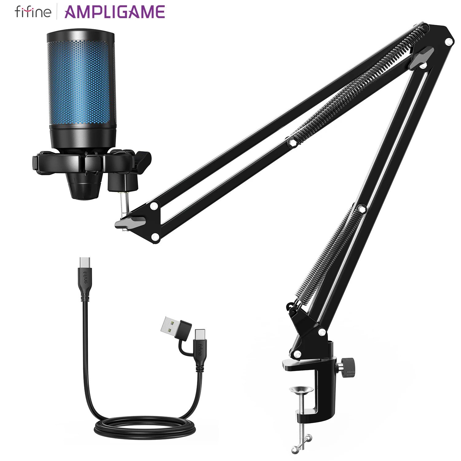 Microfone Fifine Ampligame A2T + Braço articulado Fifine 🛒