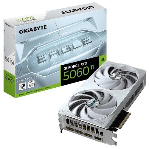 Placa de Vídeo Gigabyte NVIDIA GeForce RTX 5060 Ti Eagle OC ICE