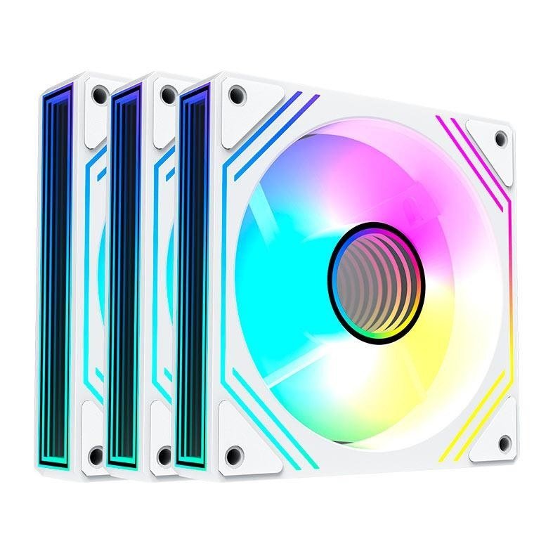 Kit Ventoinhas Acegeek Neon, ARGB, 3x120mm, Branco