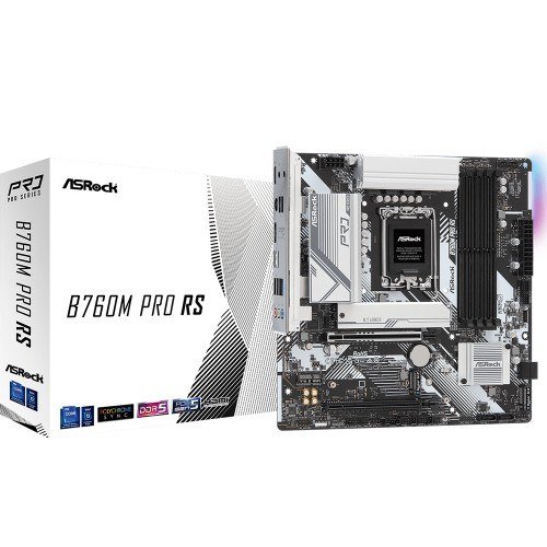 Placa Mãe ASRock B760M Pro RS, Chipset B760, Intel LGA 1700, MATX, DDR5
