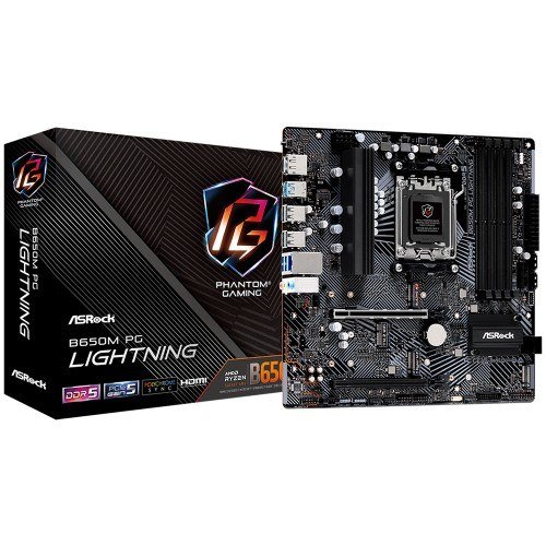 Placa Mãe ASRock B650M PG Lightning, Chipset B650, mATX, AMD AM5, DDR5 🛒
