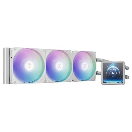 Water Cooler Gamdias Aura GL360 LCD Branco ARGB com Tela LCD 4” IPS