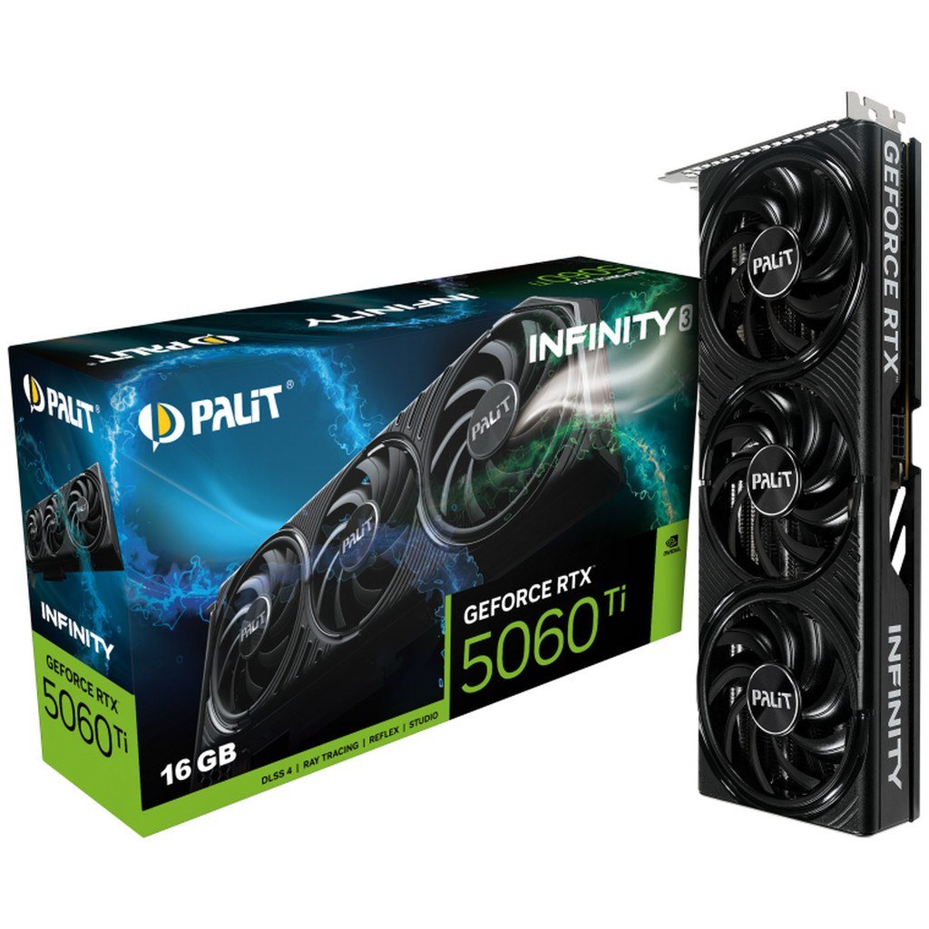 Placa de Video Palit GeForce RTX 5060 Ti Infinity 3, 16GB, GDDR7, 128-bit 👌
