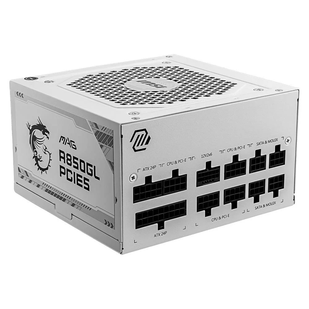 Fonte MSI MAG A850GL, 850W, 80 Plus Gold, Modular WHITE