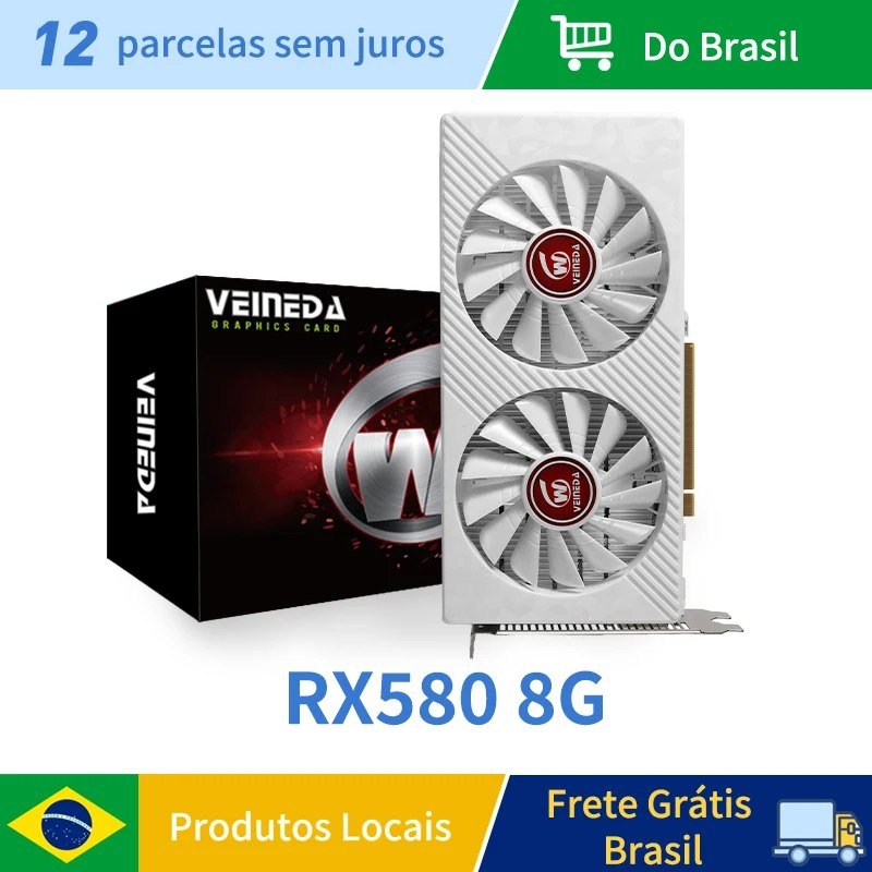 Placa de Vídeo RX 580 8GB 8Pin RX580 🖥️🎮