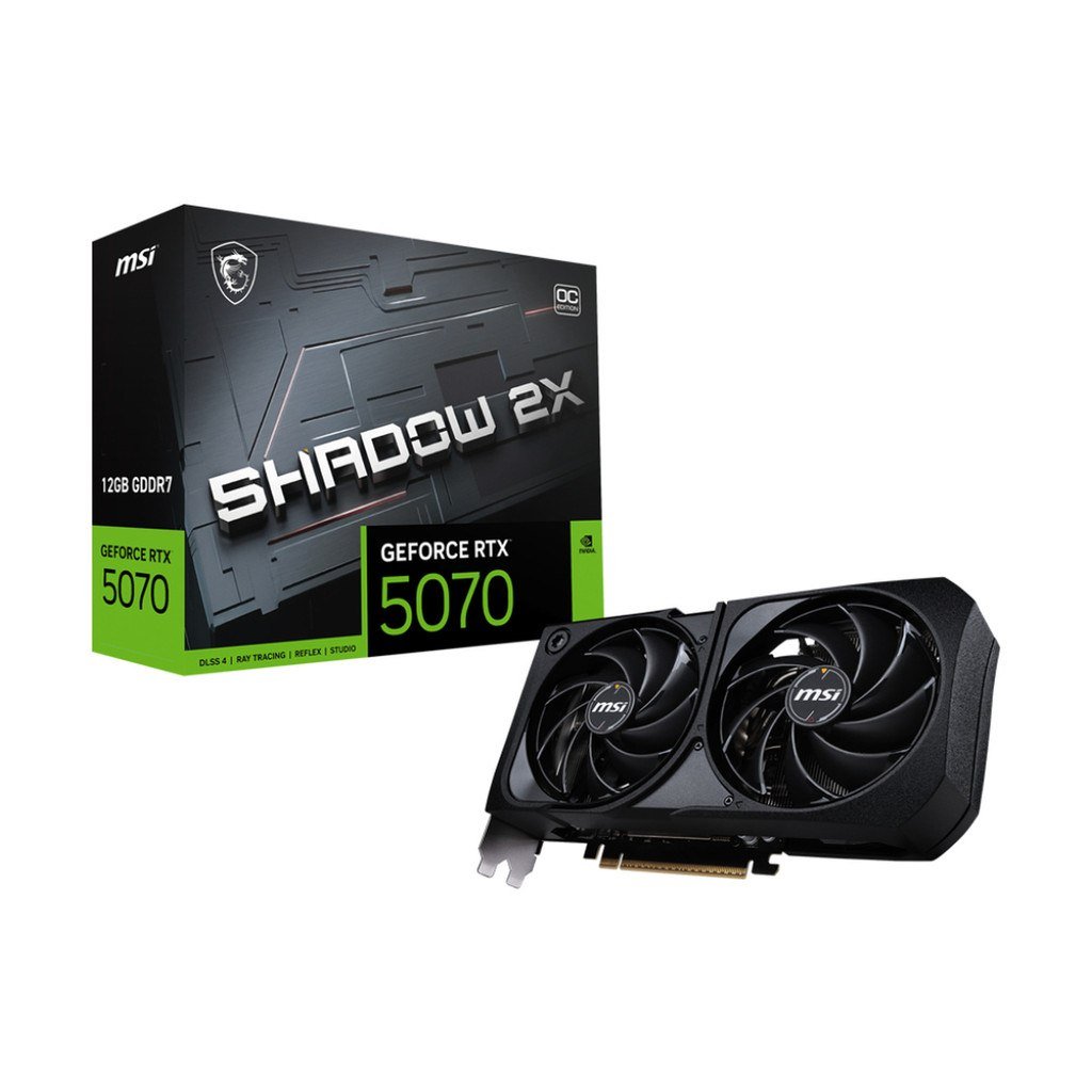 Placa de Vídeo MSI GeForce RTX 5070 Shadow 2X OC, 12GB, GDDR7, 192-bit 👌